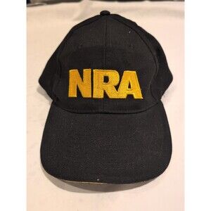 Vintage NRA National Rifle Association Black Cap Hat Strapback Mens Riffle Retro